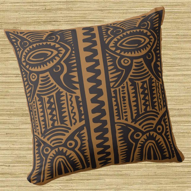 Traditional Tiki Melanesian Pattern any colour Cushion (Creator Uploaded)