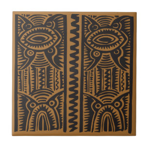 Traditional Tiki Pattern with brown Ceramic Tile
