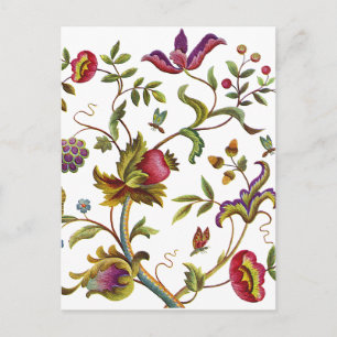 Traditional Tree of Life Embroidery Pattern Postcard
