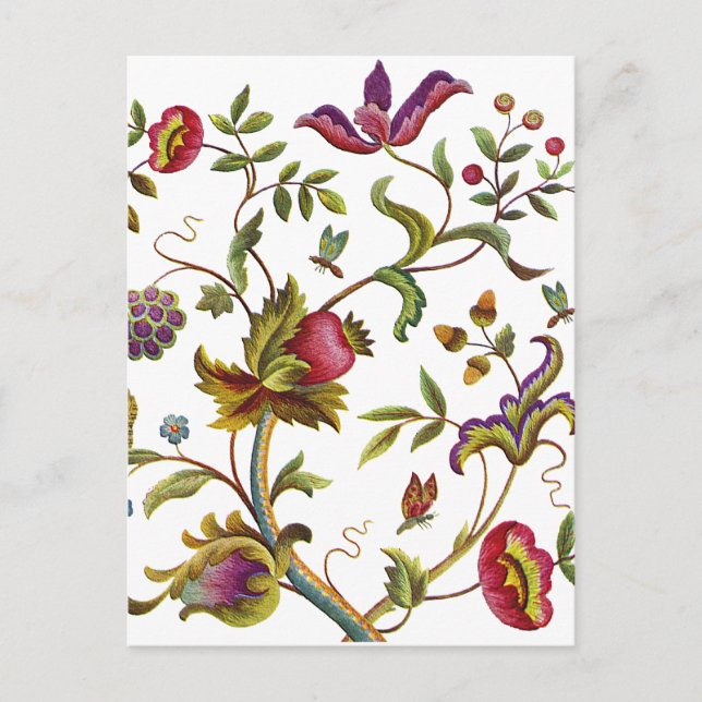 Traditional Tree of Life Embroidery Pattern Postcard (Front)