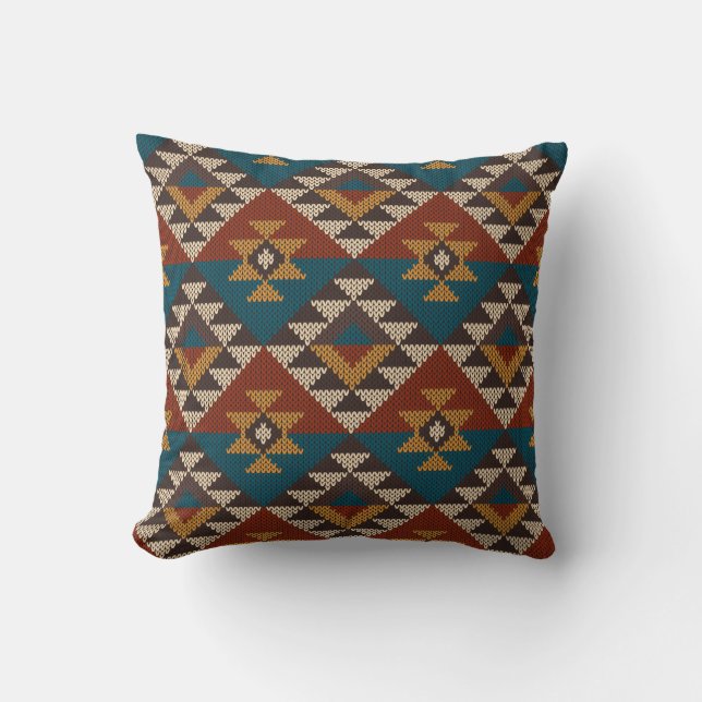 Traditional Tribal Aztec seamless pattern on the w Cushion (Front)