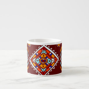 Traditional tribal, ethnic seamless texture. espresso cup