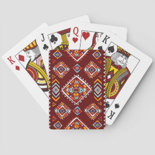 Traditional tribal, ethnic seamless texture. playing cards