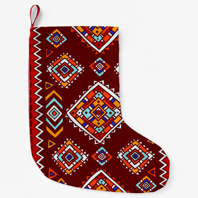 Traditional tribal, ethnic seamless texture. small christmas stocking (Front)