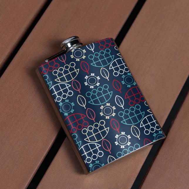 Traditional Tribal Pattern Art Hip Flask (tribal pattern flask)
