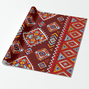 Traditional tribal pattern in ethnic style wrapping paper
