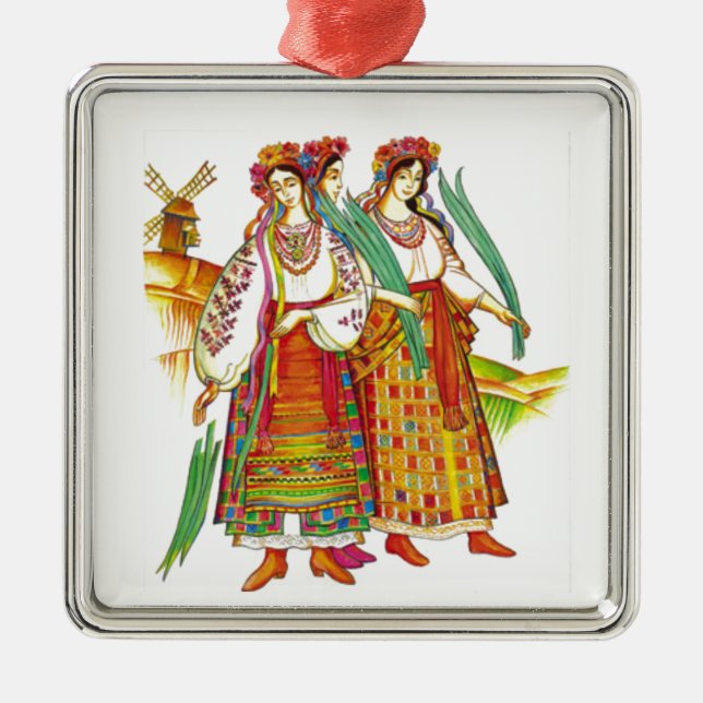 Traditional Ukrainian Dress from Kyivschyna Metal Ornament (Front)