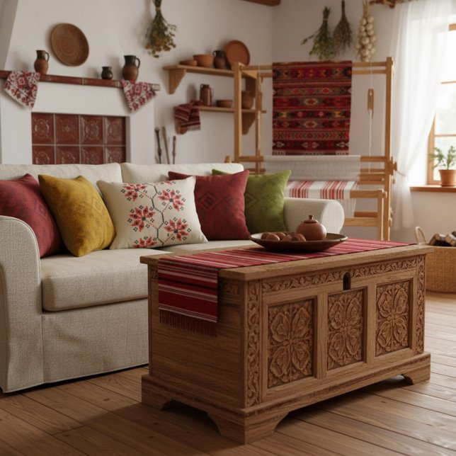 Traditional Ukrainian Embroidered Throw Pillow (Creator Uploaded)