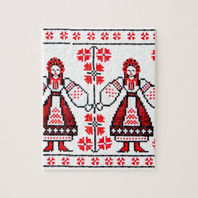 Traditional Ukrainian embroidery ukraine girls Jigsaw Puzzle (Vertical)