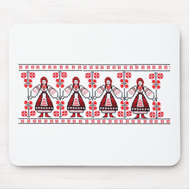 Traditional Ukrainian embroidery ukraine girls Mouse Pad (Front)