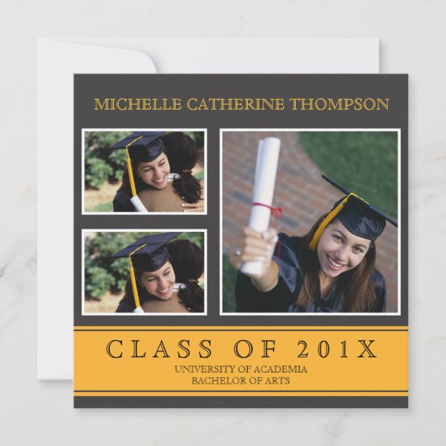 Traditional University Graduation Announcement (Front)