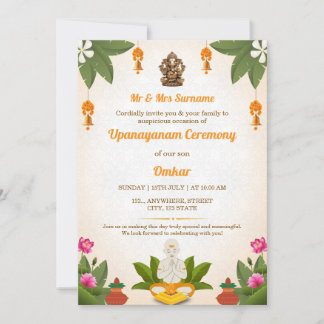 Traditional Upanayanam Ceremony Invitation