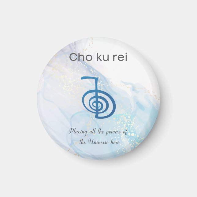 Traditional Usui Reiki Symbol Cho Ku Rei Blue  Magnet (Front)