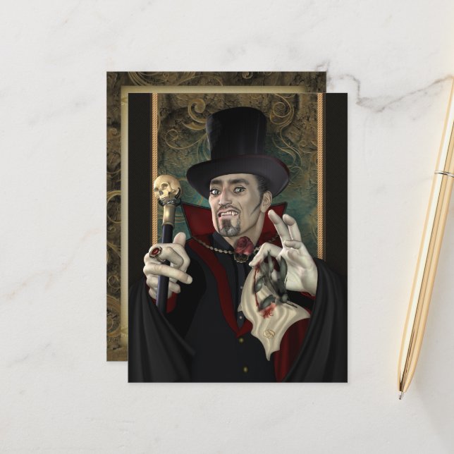 Traditional Vampire Postcard (Front/Back In Situ)