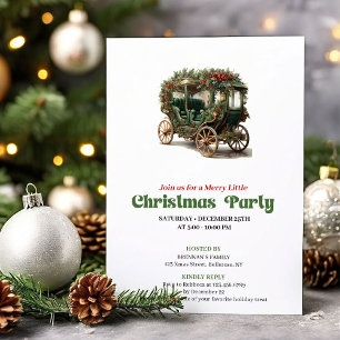 Traditional Victorian Christmas car party invite