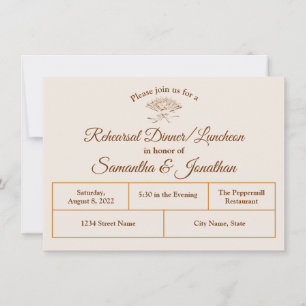 Traditional Victorian Rehearsal Dinner Invitation