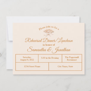 Traditional Victorian Rehearsal Dinner Invitation