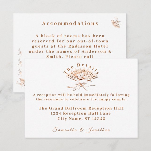 Traditional Victorian Wedding Enclosure Card (Front/Back)