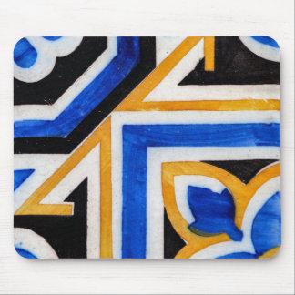 traditional vintage azulejo mosaic tile Portugal Mouse Pad