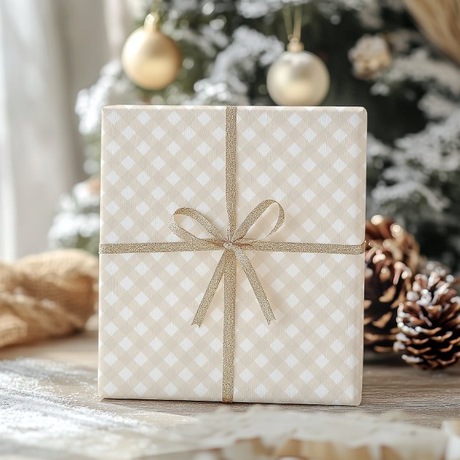 Traditional Vintage Beige Christmas Wrapping Paper (Creator Uploaded)