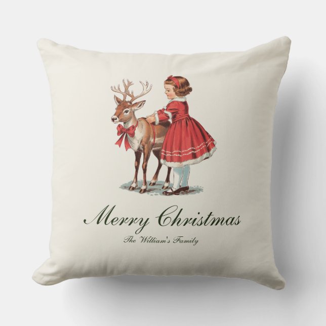 Traditional Vintage Christmas Cushion (Front)