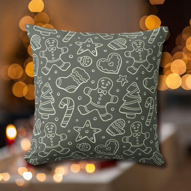 Traditional Vintage Christmas Gingerbread Man Cushion (Creator Uploaded)