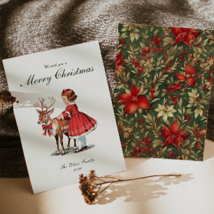 Traditional Vintage Christmas Holiday Card