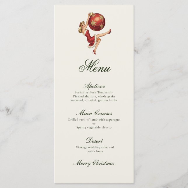 Traditional Vintage Christmas  Menu (Front)