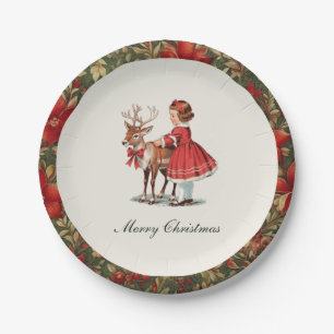 Traditional Vintage Christmas Paper Plate