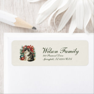 Traditional Vintage Christmas Whimsical Return Address Label