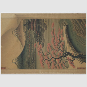 Traditional vintage Japanese nature Landscape No2 Tissue Paper
