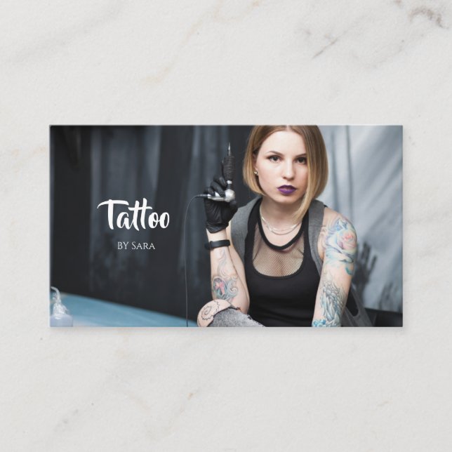 Traditional Vintage Tattoo Artist Appointment Business Card (Front)