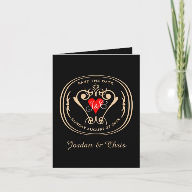 Traditional Vows Save The Date Card (Front)