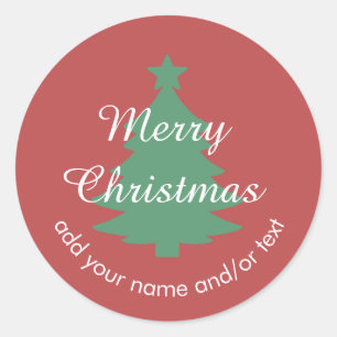 Traditional - Warm Red Custom Christmas Sticker