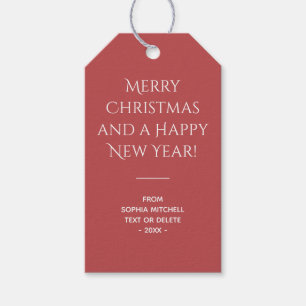 Traditional - Warm Red - Minimalist Gift Tags
