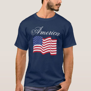 Traditional Waving American Flag T-Shirt