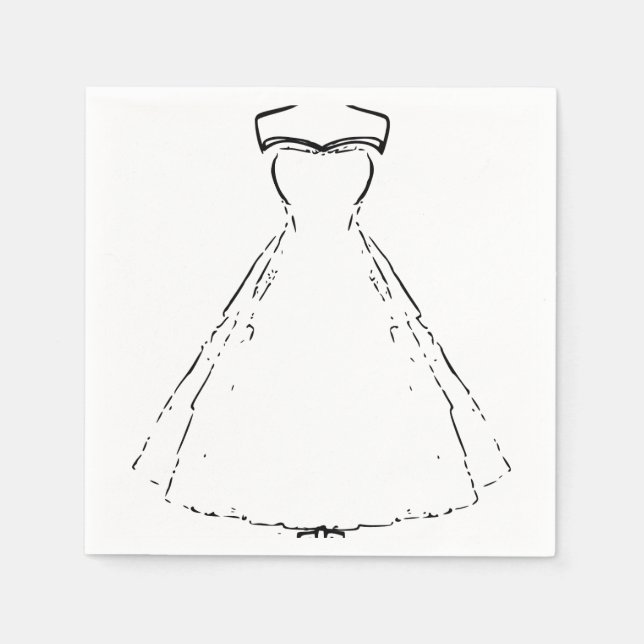 Traditional Wedding Dress Square Paper Plates Napkin (Front)
