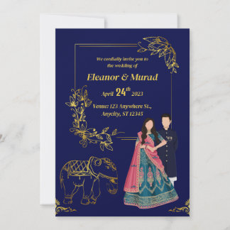 Traditional Wedding Invitation Couple Wedding card