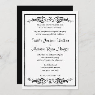 Traditional Wedding Invitation - Flourishes