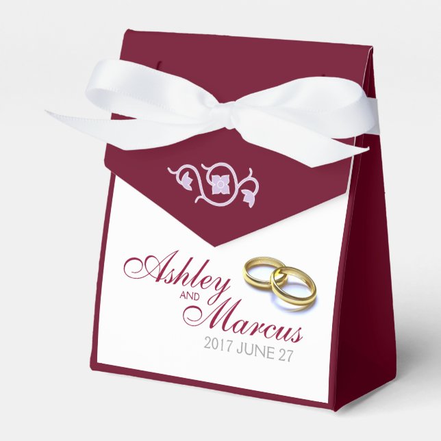 Traditional Wedding Rings Favour Box (Front Side)