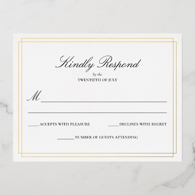 Traditional Wedding RSVP Card (Front)