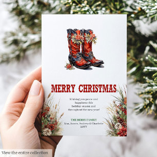 Traditional Western Christmas greeting card