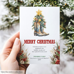 Traditional Western Christmas greeting card