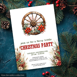 Traditional Western Christmas party invitation