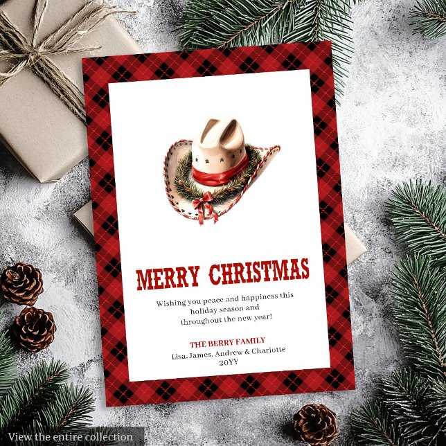 Traditional Western Plaid Holiday Greeting Card (Traditional Western Plaid Holiday Greeting Card)