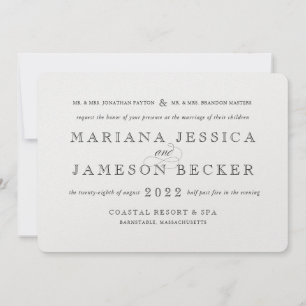 Traditional with a Modern Twist Wedding Invitation