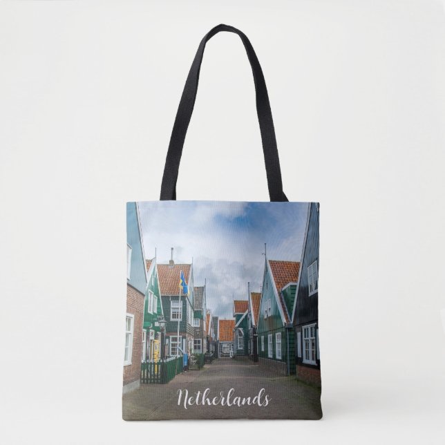 Traditional wooden houses in Marken village Tote Bag (Front)