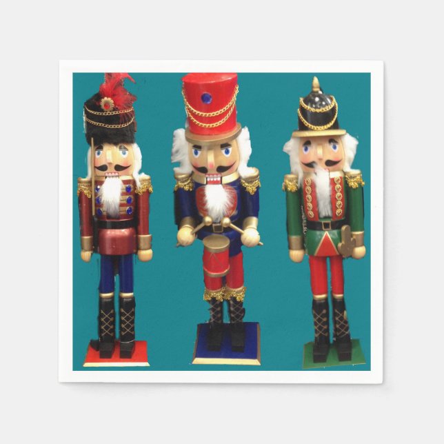 Traditional Wooden Nutcracker Figures Napkin (Front)