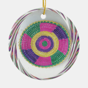 Traditional Woven Plate whirl Ceramic Ornament
