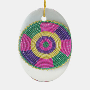 Traditional Woven Plate whirl Ceramic Ornament